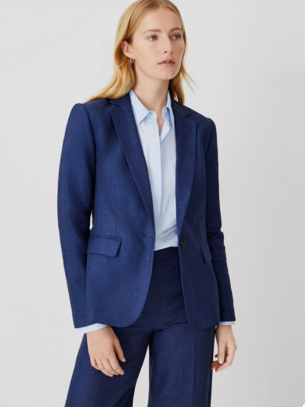 Ann Taylor Effortless Polish Linen-Blend Blazer NWT